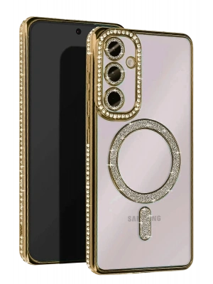 Newface Samsung Galaxy S23 FE Joke Simli Magneticsafe Kılıf - Gold