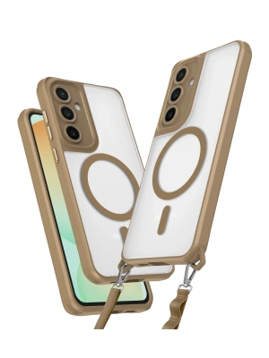 Newface Samsung Galaxy S23 FE Kılıf Enka Magsafe Silikon Kılıf - Desert