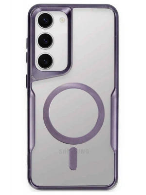 Newface Samsung Galaxy S23 Kılıf Boyi Magsafe Silikon Kapak - Derin Mor