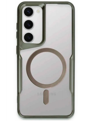 Newface Samsung Galaxy S23 Kılıf Boyi Magsafe Silikon Kapak - Yeşil