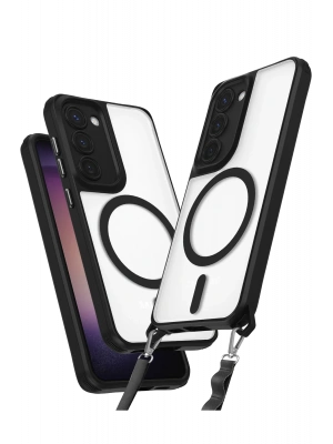 Newface Samsung Galaxy S23 Kılıf Enka Magsafe Silikon Kılıf - Siyah