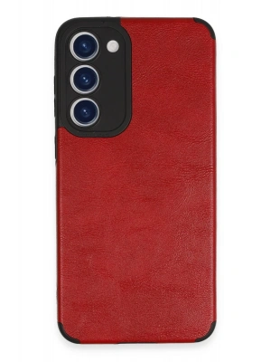 Newface Samsung Galaxy S23 Kılıf Loop Deri Silikon - Kırmızı