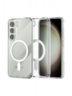 Newface Samsung Galaxy S23 Kılıf Magneticsafe Şeffaf Silikon - Şeffaf