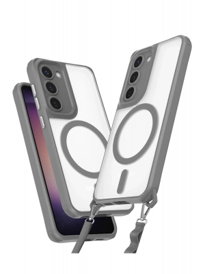 Newface Samsung Galaxy S23 Plus Kılıf Enka Magsafe Silikon Kılıf - Titan Gri