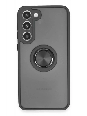 Newface Samsung Galaxy S23 Plus Kılıf Montreal Yüzüklü Silikon Kapak - Siyah