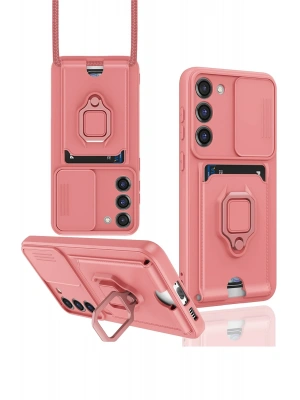 Newface Samsung Galaxy S23 Plus Kılıf Zuma Kartvizitli Yüzüklü Silikon - Pembe