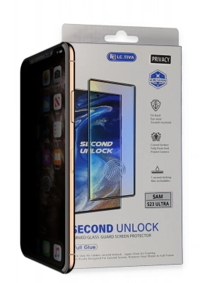 Newface Samsung Galaxy S23 Ultra Durable Full Glue Curved Hayalet Cam