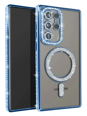 Newface Samsung Galaxy S23 Ultra Joke Simli Magneticsafe Kılıf - Mavi