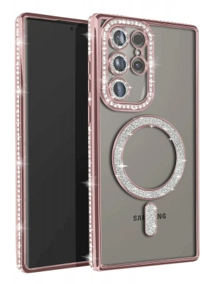 Newface Samsung Galaxy S23 Ultra Joke Simli Magneticsafe Kılıf - Pembe