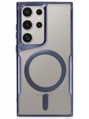 Newface Samsung Galaxy S23 Ultra Kılıf Boyi Magsafe Silikon Kapak - Lacivert