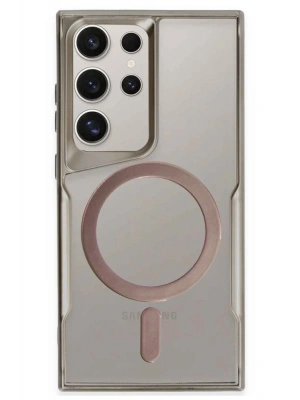 Newface Samsung Galaxy S23 Ultra Kılıf Boyi Magsafe Silikon Kapak - Titan Gri