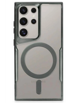 Newface Samsung Galaxy S23 Ultra Kılıf Boyi Magsafe Silikon Kapak - Yeşil