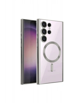 Newface Samsung Galaxy S23 Ultra Kılıf Kross Magneticsafe Kapak - Gümüş