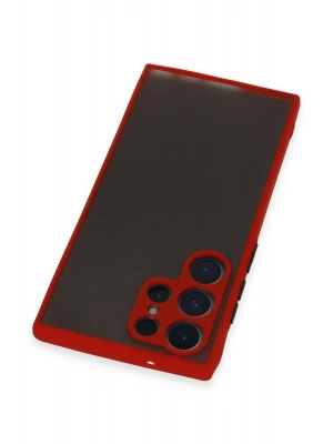 Newface Samsung Galaxy S23 Ultra Kılıf Montreal Silikon Kapak - Kırmızı