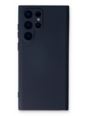 Newface Samsung Galaxy S23 Ultra Kılıf Nano içi Kadife Silikon - Lacivert