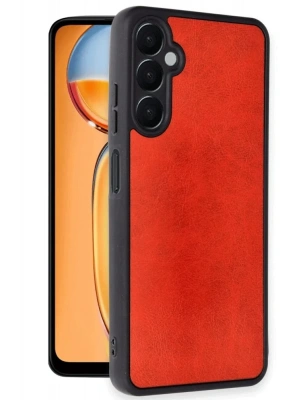 Newface Samsung Galaxy S24 FE Kılıf Aras Deri Kapak - Kırmızı