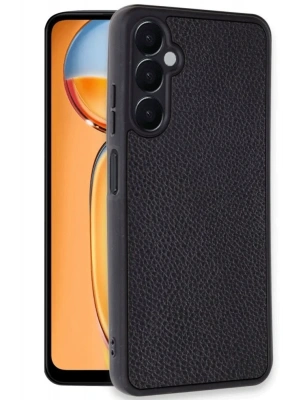 Newface Samsung Galaxy S24 FE Kılıf Aras Deri Kapak - Siyah