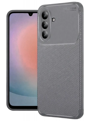 Newface Samsung Galaxy S24 FE Kılıf Auto Focus Karbon Kapak - Gri