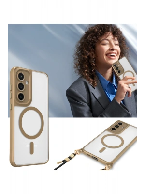 Newface Samsung Galaxy S24 FE Kılıf Enka Magsafe Silikon Kılıf - Şeffaf