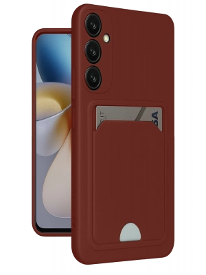 Newface Samsung Galaxy S24 FE Kılıf Kelvin Kartvizitli Silikon - Bordo