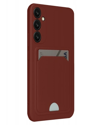 Newface Samsung Galaxy S24 FE Kılıf Kelvin Kartvizitli Silikon - Bordo