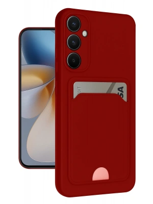 Newface Samsung Galaxy S24 FE Kılıf Kelvin Kartvizitli Silikon - Kırmızı