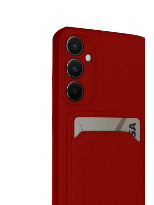Newface Samsung Galaxy S24 FE Kılıf Kelvin Kartvizitli Silikon - Kırmızı