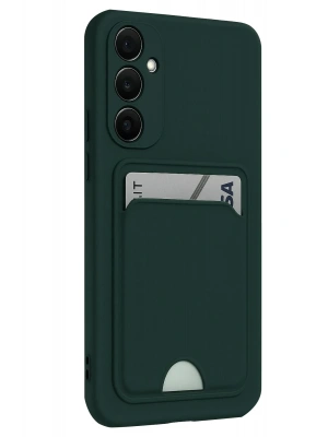 Newface Samsung Galaxy S24 FE Kılıf Kelvin Kartvizitli Silikon - Koyu Yeşil