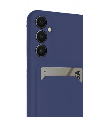 Newface Samsung Galaxy S24 FE Kılıf Kelvin Kartvizitli Silikon - Lacivert