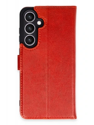 Newface Samsung Galaxy S24 FE Kılıf Trend S Plus Kapaklı Kılıf - Kırmızı