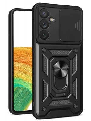 Newface Samsung Galaxy S24 FE Pars Lens Yüzüklü Silikon - Siyah