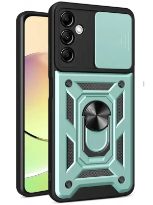 Newface Samsung Galaxy S24 FE Pars Lens Yüzüklü Silikon - Yeşil