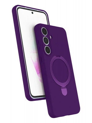 Newface Samsung Galaxy S24 FE Regal Magsafe Standlı Kapak - Derin Mor