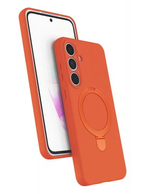 Newface Samsung Galaxy S24 FE Regal Magsafe Standlı Kapak - Turuncu