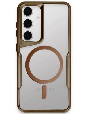 Newface Samsung Galaxy S24 Kılıf Boyi Magsafe Silikon Kapak - Kahverengi