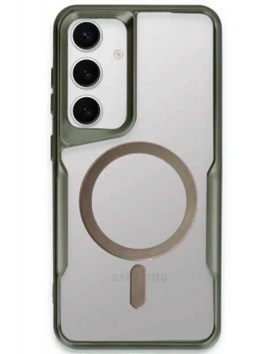Newface Samsung Galaxy S24 Kılıf Boyi Magsafe Silikon Kapak - Yeşil
