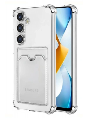 Newface Samsung Galaxy S24 Kılıf Kart Şeffaf Silikon - Şeffaf