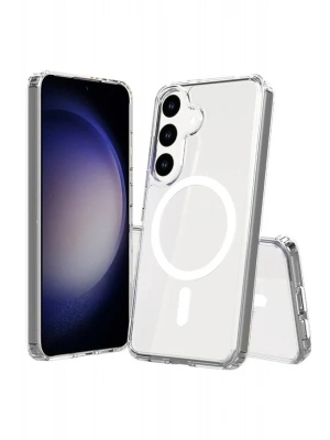 Newface Samsung Galaxy S24 Kılıf Magneticsafe Şeffaf Silikon - Şeffaf