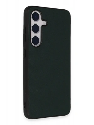 Newface Samsung Galaxy S24 Kılıf Taft Kapak - Koyu Yeşil