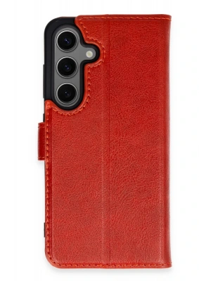 Newface Samsung Galaxy S24 Kılıf Trend S Plus Kapaklı Kılıf - Kırmızı