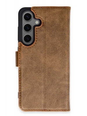 Newface Samsung Galaxy S24 Kılıf Trend S Plus Kapaklı Kılıf - Taba