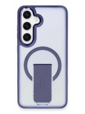 Newface Samsung Galaxy S24 Tork Magsafe Standlı Kapak - Lacivert