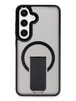 Newface Samsung Galaxy S24 Tork Magsafe Standlı Kapak - Siyah