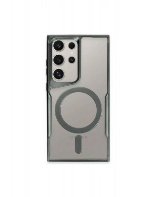 Newface Samsung Galaxy S24 Ultra Kılıf Boyi Magsafe Silikon Kapak - Yeşil