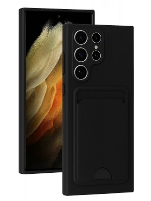 Newface Samsung Galaxy S24 Ultra Kılıf Kelvin Kartvizitli Silikon - Siyah