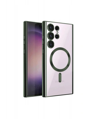 Newface Samsung Galaxy S24 Ultra Kılıf Kross Magneticsafe Kapak - Koyu Yeşil