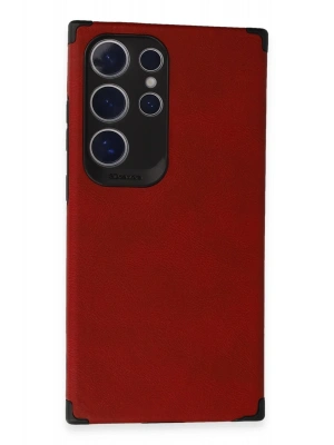 Newface Samsung Galaxy S24 Ultra Kılıf Loop Deri Silikon - Kırmızı