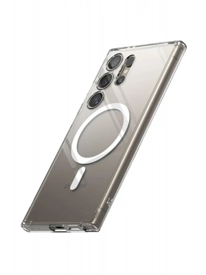 Newface Samsung Galaxy S24 Ultra Kılıf Magneticsafe Şeffaf Silikon - Şeffaf