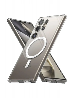 Newface Samsung Galaxy S24 Ultra Kılıf Magneticsafe Şeffaf Silikon - Şeffaf