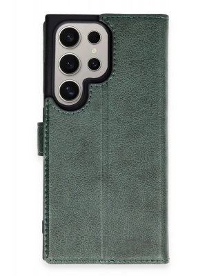 Newface Samsung Galaxy S24 Ultra Kılıf Trend S Plus Kapaklı Kılıf - Yeşil